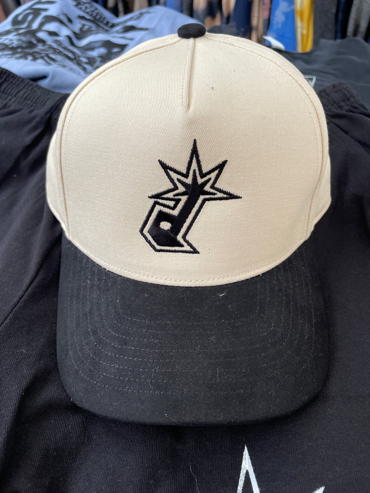 Black Embroidered Hat