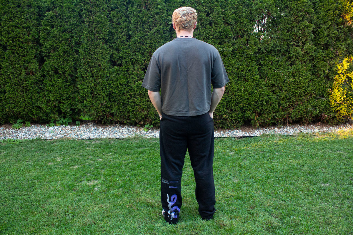 Corrupted Hazard Sweatpants V2 (PURPLE & SILVER BACK)