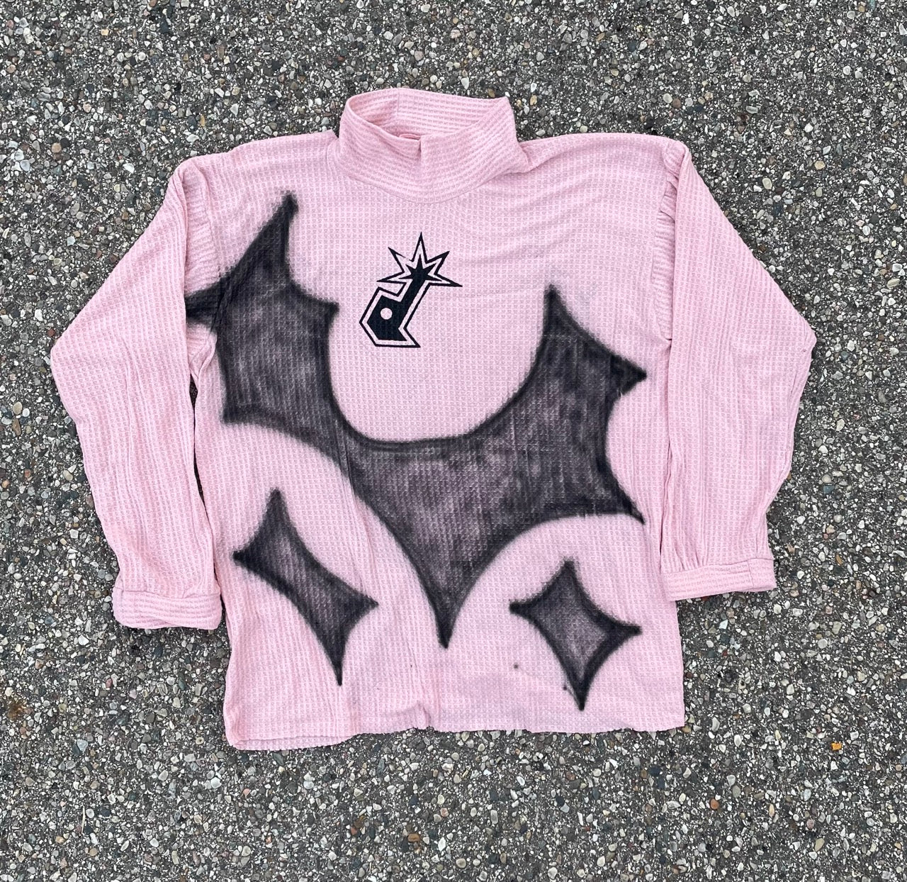 Pink Airbrushed Turtleneck