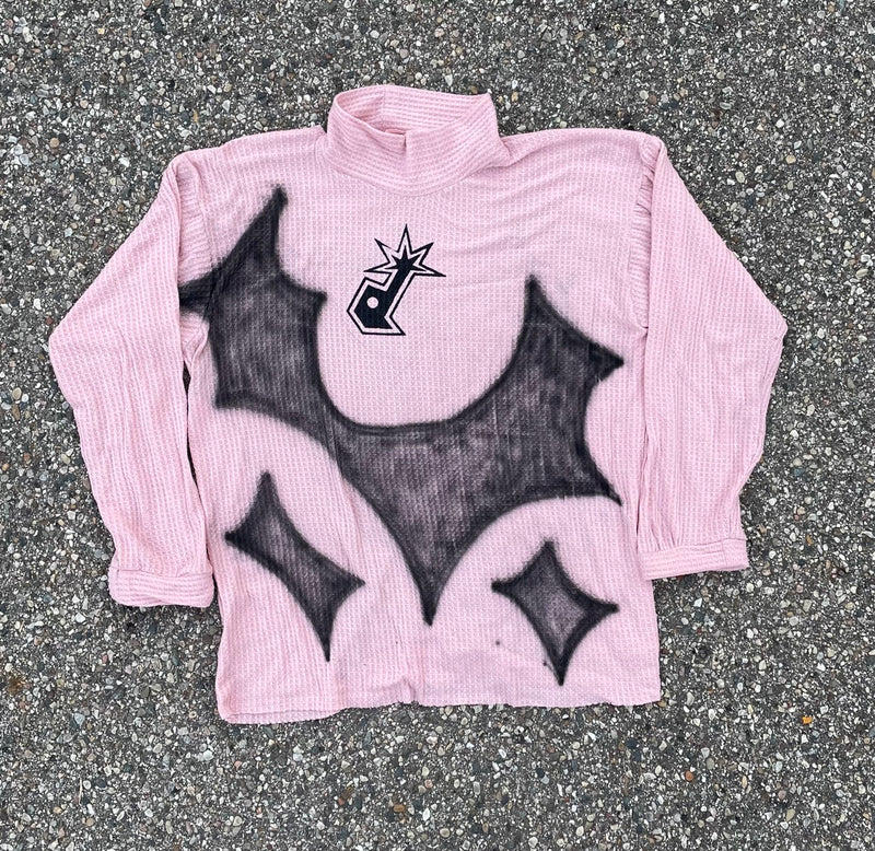 Pink Airbrushed Turtleneck